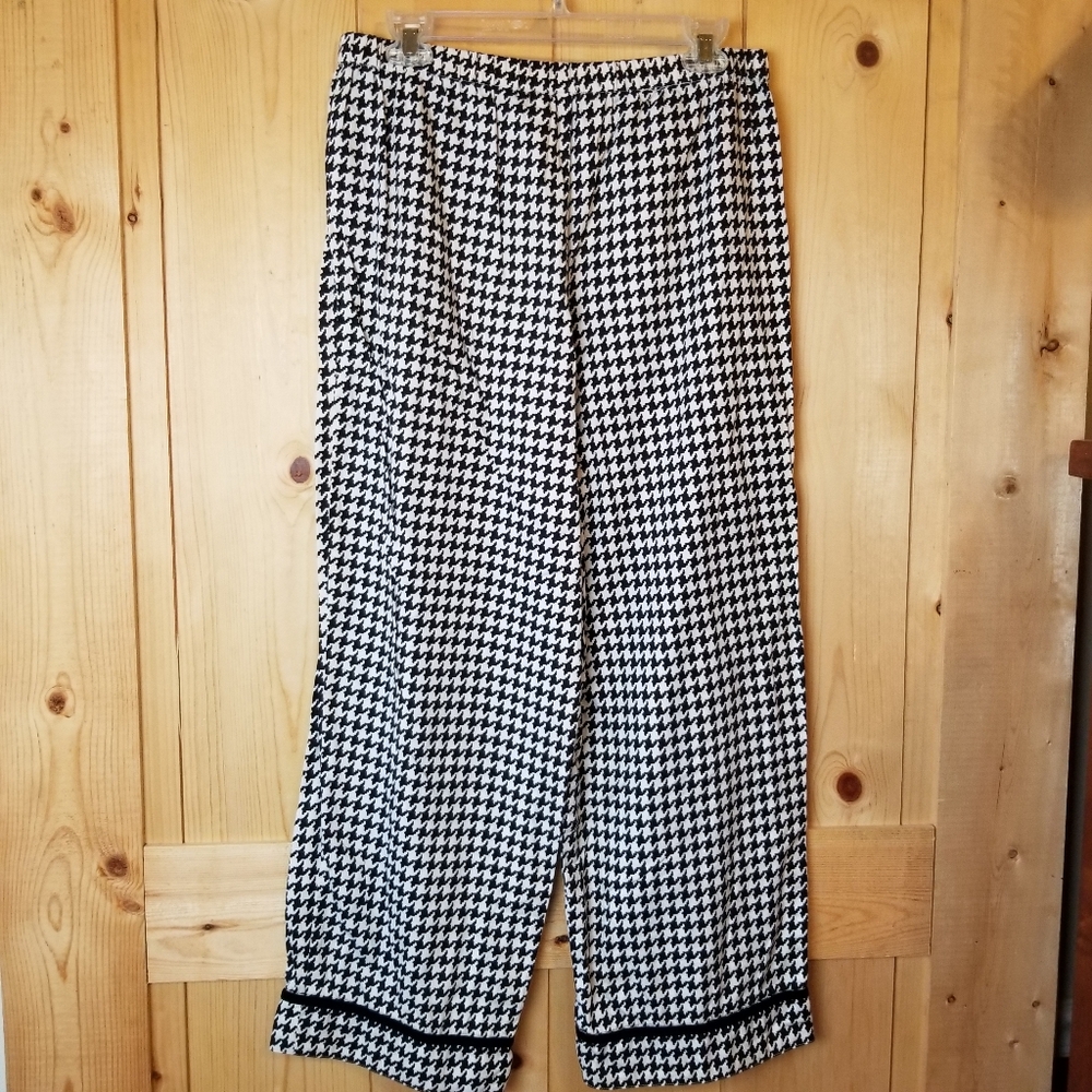 Nautica Houndstooth Cotton Elastic Waist Pajama Bottom Long Pants